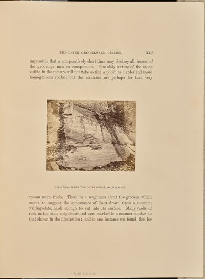 Strepen naast de Unter Grindelwald gletsjer door Ernest H. Edwards