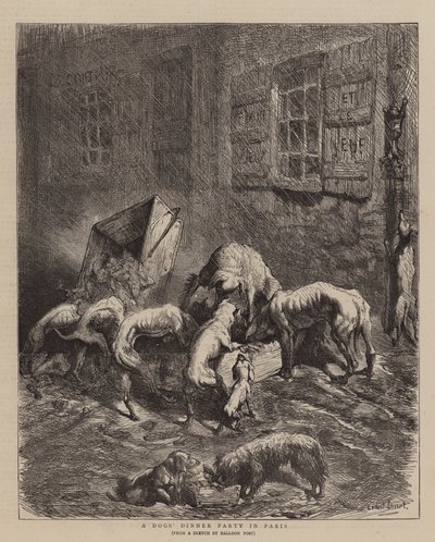 Een honden dinerfeest in Parijs door Ernest Henry Griset