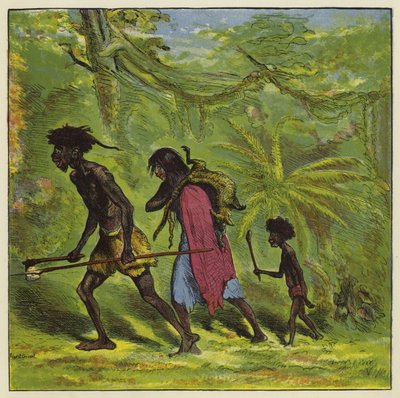 Ashanti familie op stap door Ernest Henry Griset