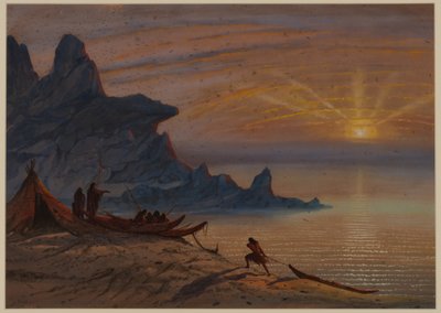 Zonsondergang, 1871 door Ernest Henry Griset