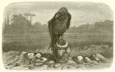 De kraai en de kruik door Ernest Henry Griset