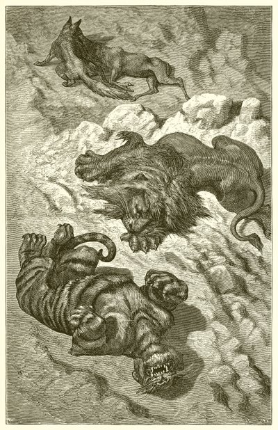 De leeuw, de tijger en de vos door Ernest Henry Griset