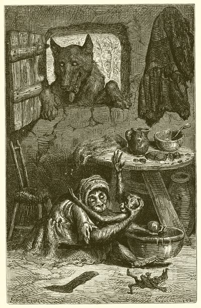 De verpleegster en de wolf door Ernest Henry Griset
