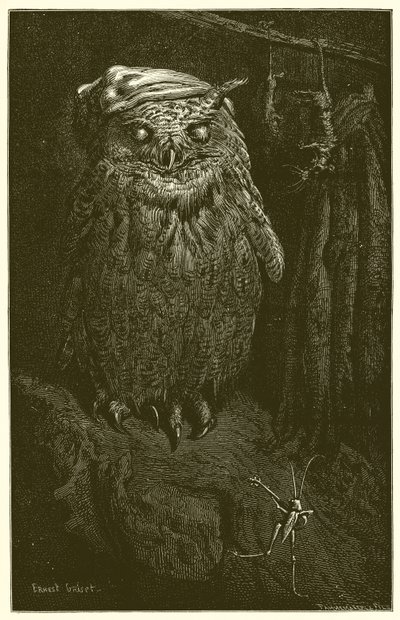 De uil en de sprinkhaan door Ernest Henry Griset