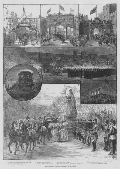 Het jubileumfestival van de koningin in Windsor door Ernest Henry Griset