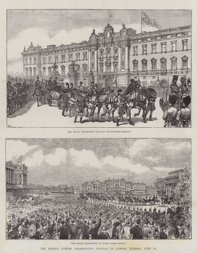 Het Jubileum Dankfeest van de Koningin in Londen, dinsdag 21 juni door Ernest Henry Griset