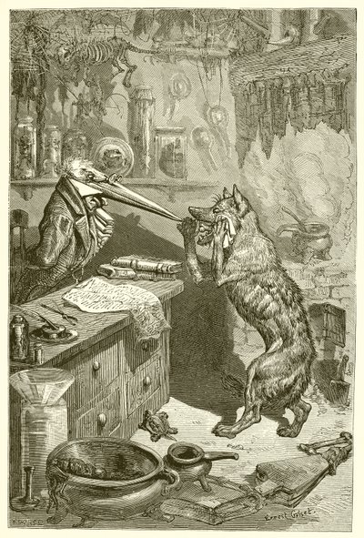 De wolf en de kraanvogel door Ernest Henry Griset