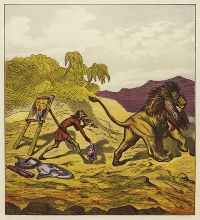 De leeuw verlaat John Bold door Ernest Henry Griset