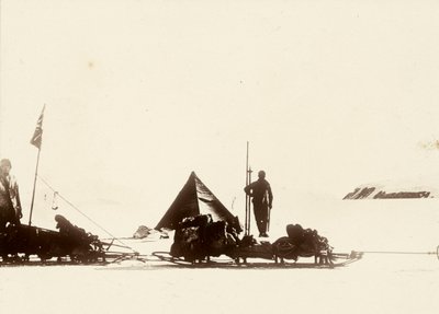 Het verste zuiden: Lat 85° 17’ Zuid, Nationale Antarctische Expeditie. Uit album van Sir Ernest Henry Shackleton getiteld Nationale Antarctische Expeditie (1901-1903) door Ernest Henry Shackleton
