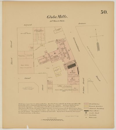Girard Ave, Germantown Rd, 3rd St en Canal Street, Hexamer General Surveys, 1867 door Ernest Hexamer