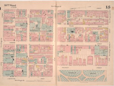 Verzekeringskaart van de Stad Philadelphia; volume 2, plaat 15, 1887 door Ernest Hexamer