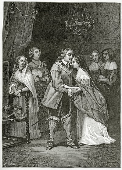 Cromwell en zijn dochters, 19e eeuw door Ernest Hillemacher