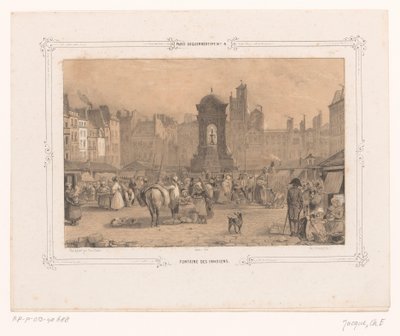 Zicht op de Fontaine des Innocents in Parijs door Ernest Jaime