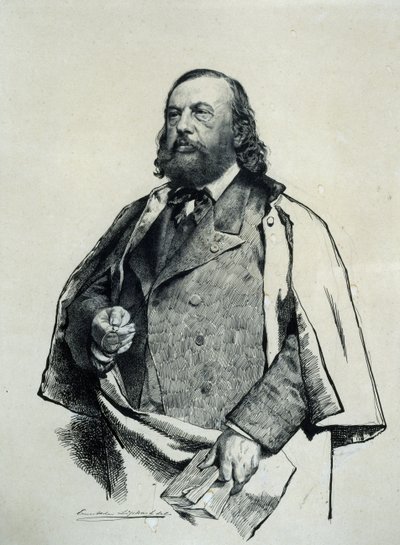 Portret van de dichter Théophile Gautier 1811-1872, 1879 door Ernest Karlovich Liphart