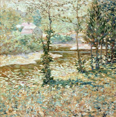 Plattelandsscène, Winter, 1910 door Ernest Lawson