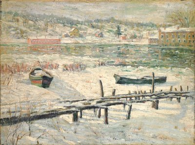 Harlem River in Winter, ca. 1907 (olieverf op doek) door Ernest Lawson