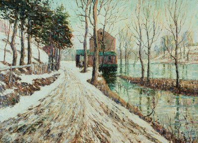 Smeltende sneeuw door Ernest Lawson