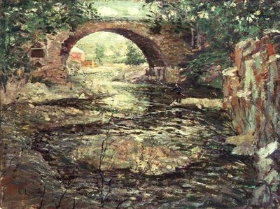 Oude stenen brug door Ernest Lawson
