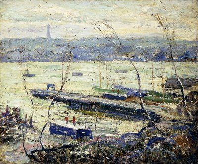 Aan de Hudson door Ernest Lawson