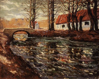 Rivierlandschap, ca. 1920 door Ernest Lawson