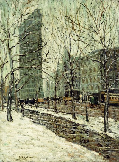 Het Flatiron Building door Ernest Lawson