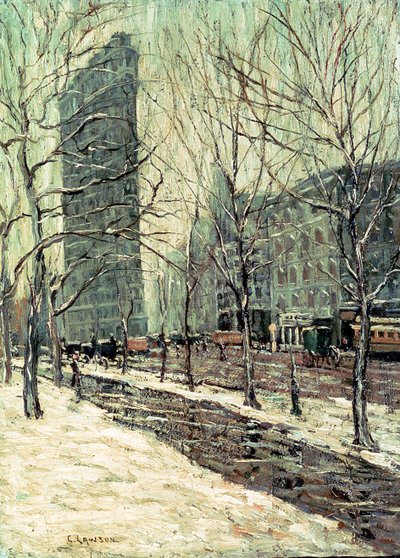 Het Flatiron Building, New York, ca. 1903-05 door Ernest Lawson