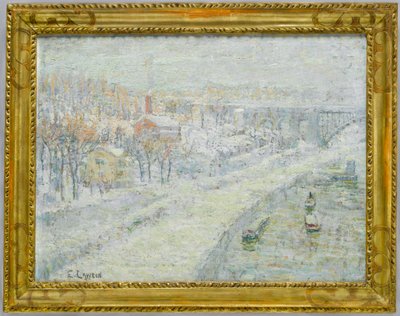 Winterlandschap: Washington Bridge, c.1907-10 door Ernest Lawson