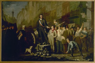 Alphonse Baudin (1811-1851) op de barricade van de Faubourg Saint-Antoine, 3 december door Ernest Louis Pichio