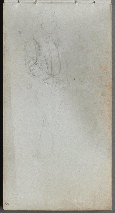 Schetsboek, pagina 03: Figurenstudie door Jean Louis Ernest Meissonier