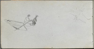 Schetsboek, pagina 04: Figuren in een boot door Jean Louis Ernest Meissonier