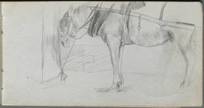 Schetsboek, pagina 06: Studie van een paard door Ernest Meissonier