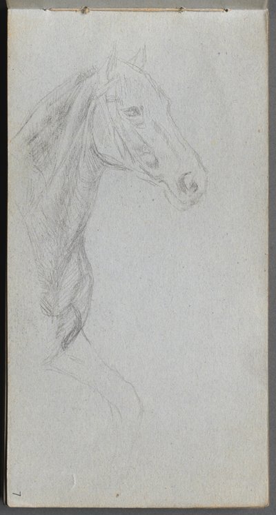 Schetsboek, pagina 07: Studie van een paard door Jean Louis Ernest Meissonier