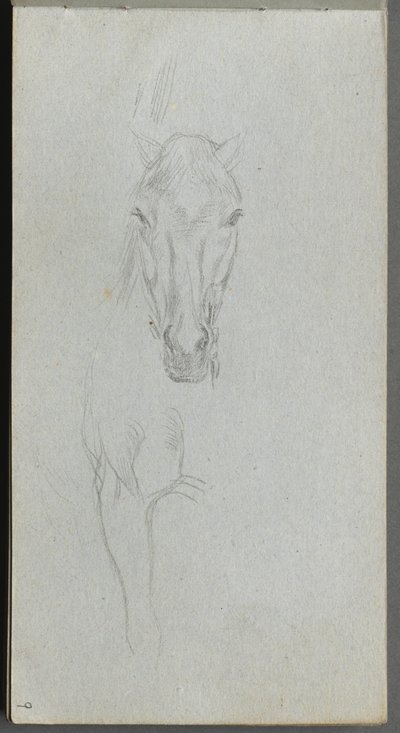 Schetsboek, pagina 09: Studie van een Paard door Jean Louis Ernest Meissonier