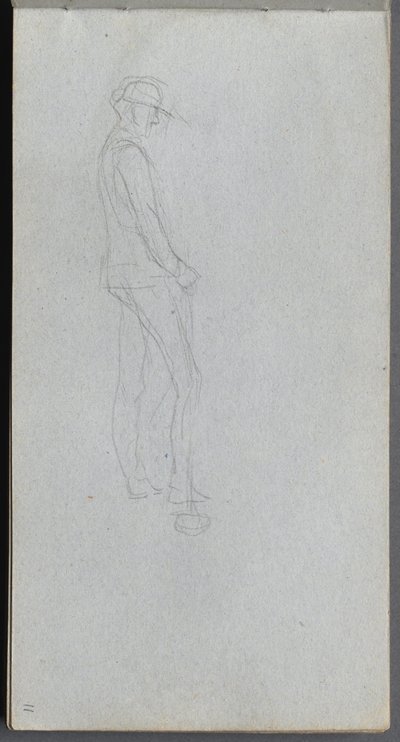 Schetsboek, pagina 11: Figuur in profiel door Ernest Meissonier