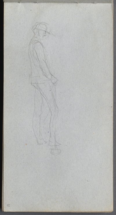 Schetsboek, pagina 11: Figuur in profiel door Jean Louis Ernest Meissonier