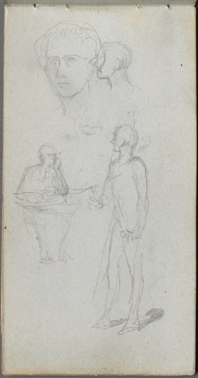 Schetsboek, pagina 12: Meerdere figuren door Ernest Meissonier
