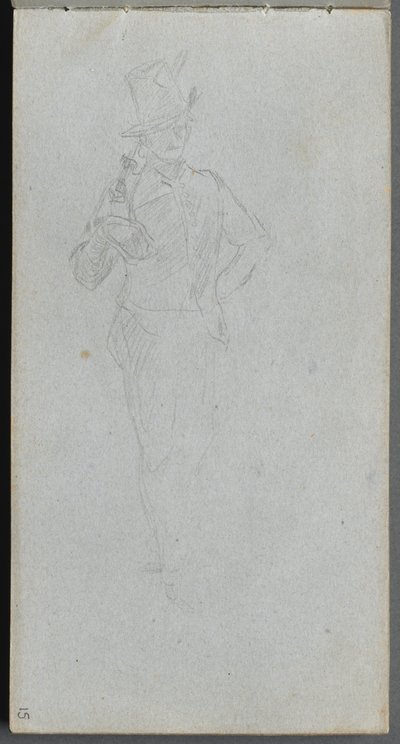 Schetsboek, pagina 15: Studie van een soldaat door Ernest Meissonier