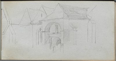 Schetsboek, pagina 22: Architecturale Studie door Jean Louis Ernest Meissonier