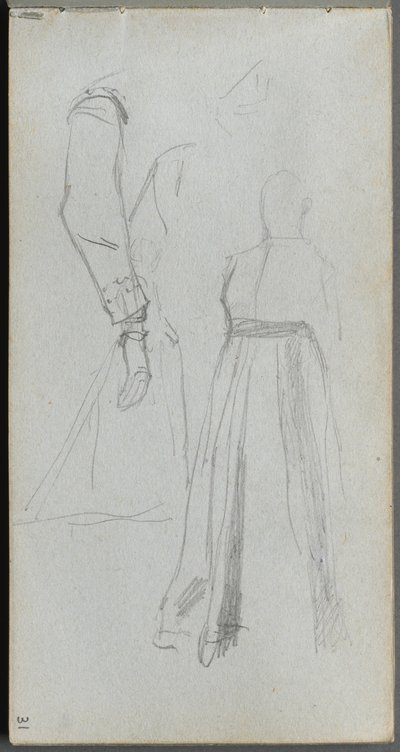 Schetsboek, pagina 31: Studie van figuren door Ernest Meissonier
