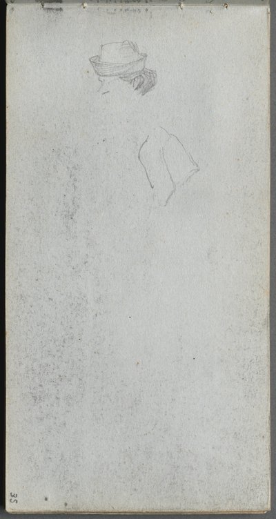 Schetsboek, pagina 35: Studie van een Hoofd door Jean Louis Ernest Meissonier