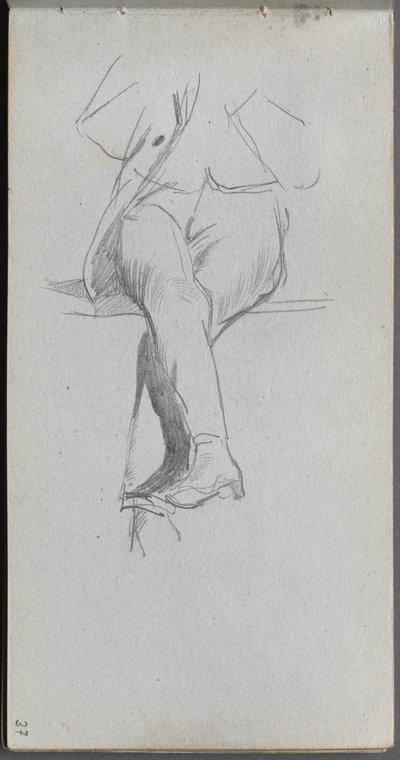 Schetsboek, pagina 37: Figurenstudie, gekruiste benen door Jean Louis Ernest Meissonier