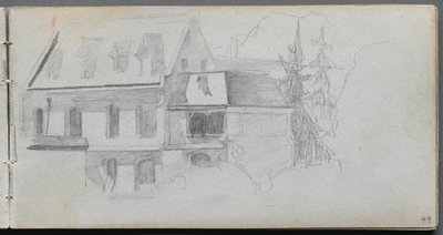 Schetsboek, pagina 49: Architecturale Studie door Jean Louis Ernest Meissonier