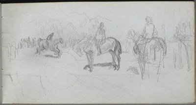 Schetsboek, pagina 52: Figurenstudie door Ernest Meissonier