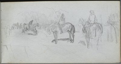 Schetsboek, pagina 52: Figurenstudie door Jean Louis Ernest Meissonier