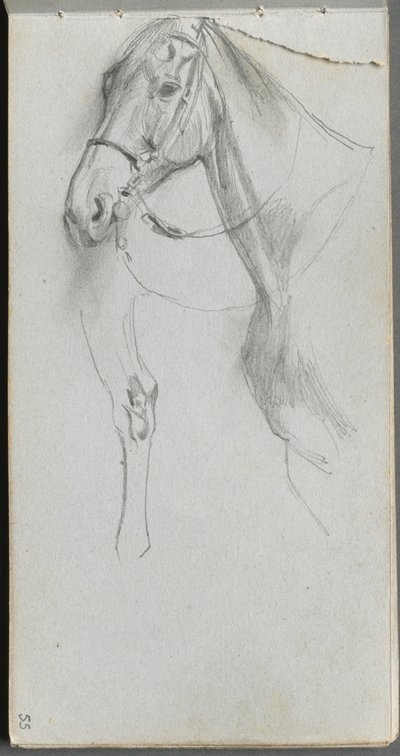 Schetsboek, pagina 55: Studie voor een paard door Jean Louis Ernest Meissonier