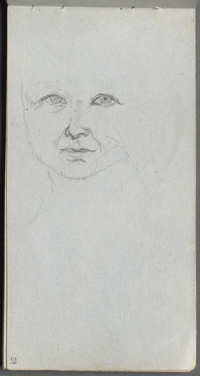 Studie van een gezicht door Jean Louis Ernest Meissonier