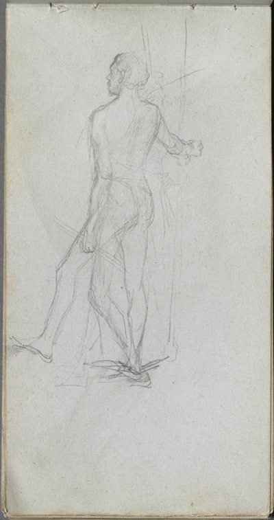 Schetsboek, pagina 60: Studie van een naakte man door Ernest Meissonier