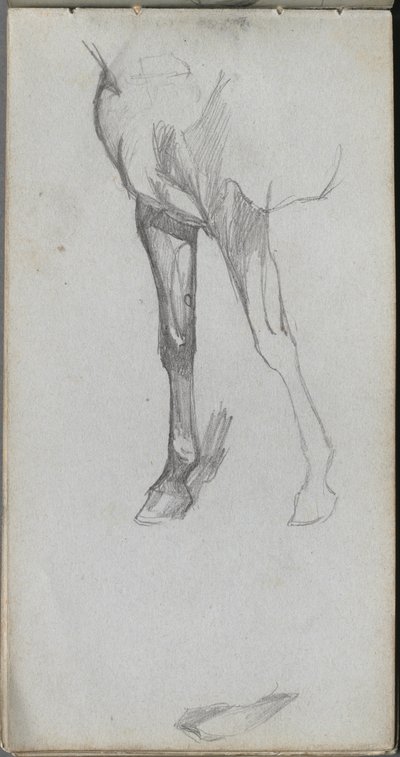 Schetsboek, pagina 66: Studie van een paard door Jean Louis Ernest Meissonier