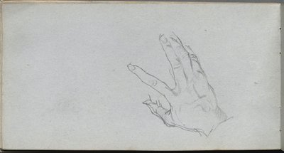 Schetsboek, pagina 68: Studie van een hand door Ernest Meissonier