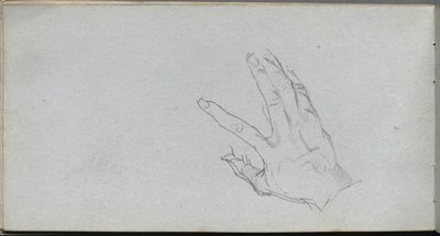 Schetsboek, pagina 68: Studie van een hand door Jean Louis Ernest Meissonier